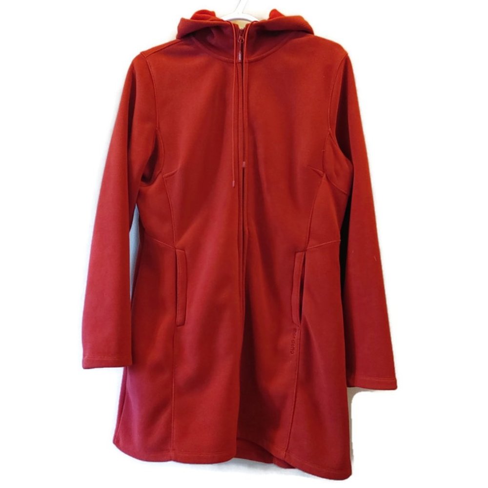 Mondetta Long Red Fleece Jacket with Hood like new